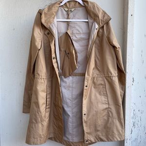 Woolrich Tan Packable Long Rain Jacket